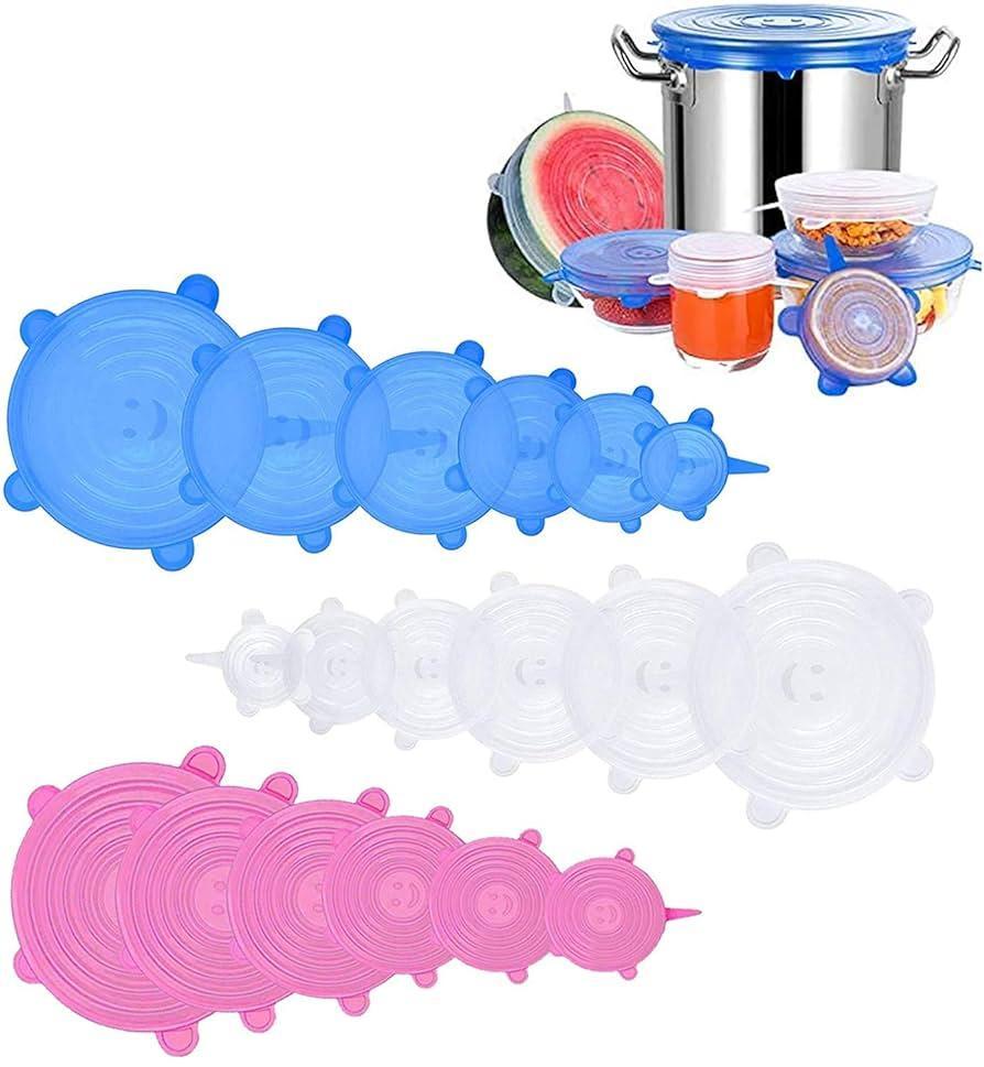 Silicone Food Covers 6 Pack Leak Proof Multicolor Kitchen Use