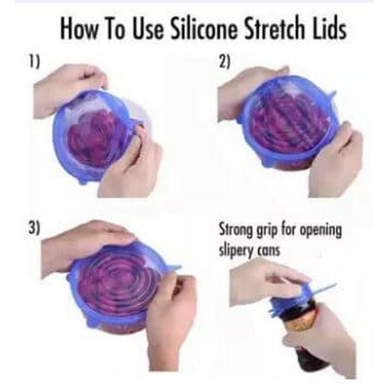 Silicone Food Covers 6 Pack Leak Proof Multicolor Kitchen Use
