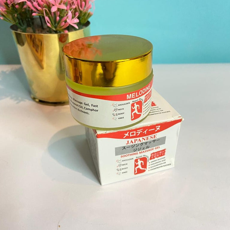 MELODINE Japanese Soothing Massage Gel | Fast-Absorbing Herbal Pain Relief Cream for Shoulder, Neck, Back & Knee