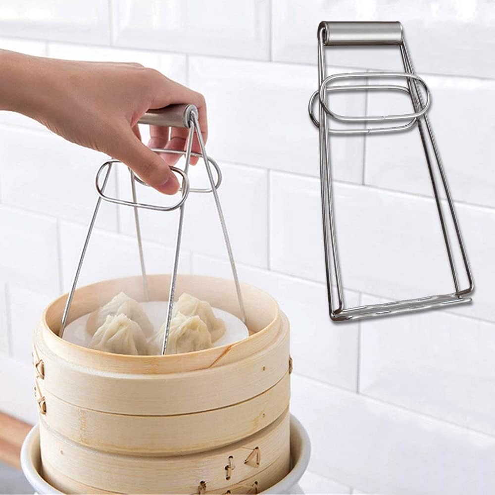 Stainless Steel Hot Bowl Clip �Anti-Scald Tableware Lifter, Foldable Hot Dish Holder for Microwave, Oven & Cooking Use | Durable Kitchen Tool