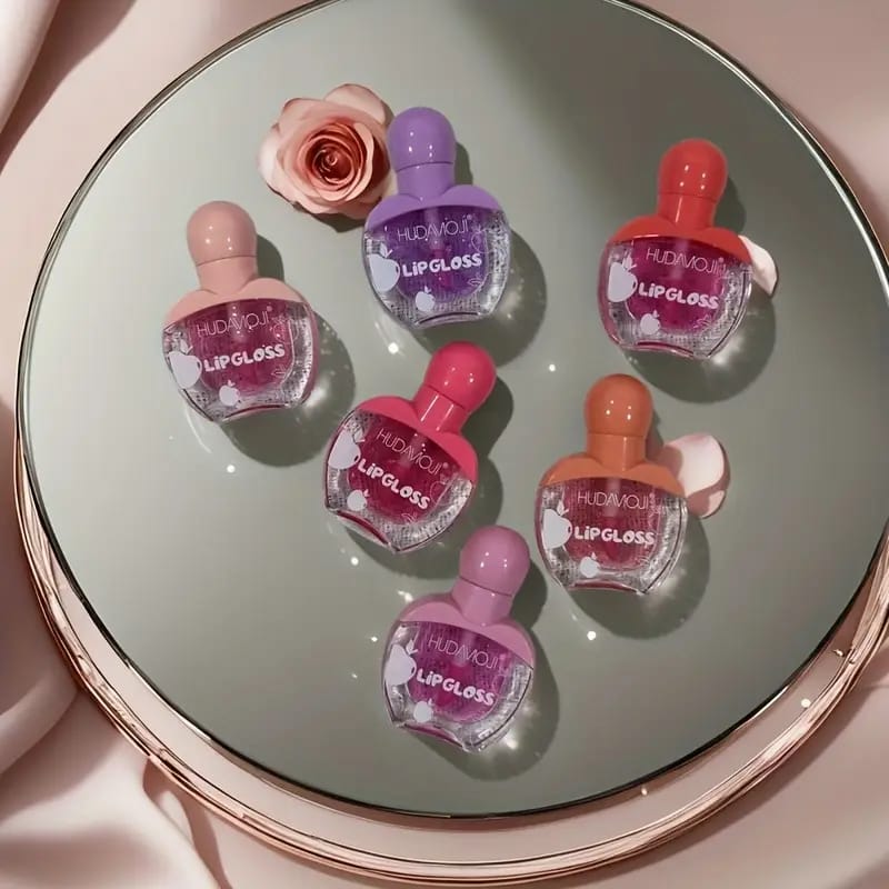 Huda Moji High Pigmented Lip Oil Set �Shades of Pink Gloss Collection ~ Pack Of 6