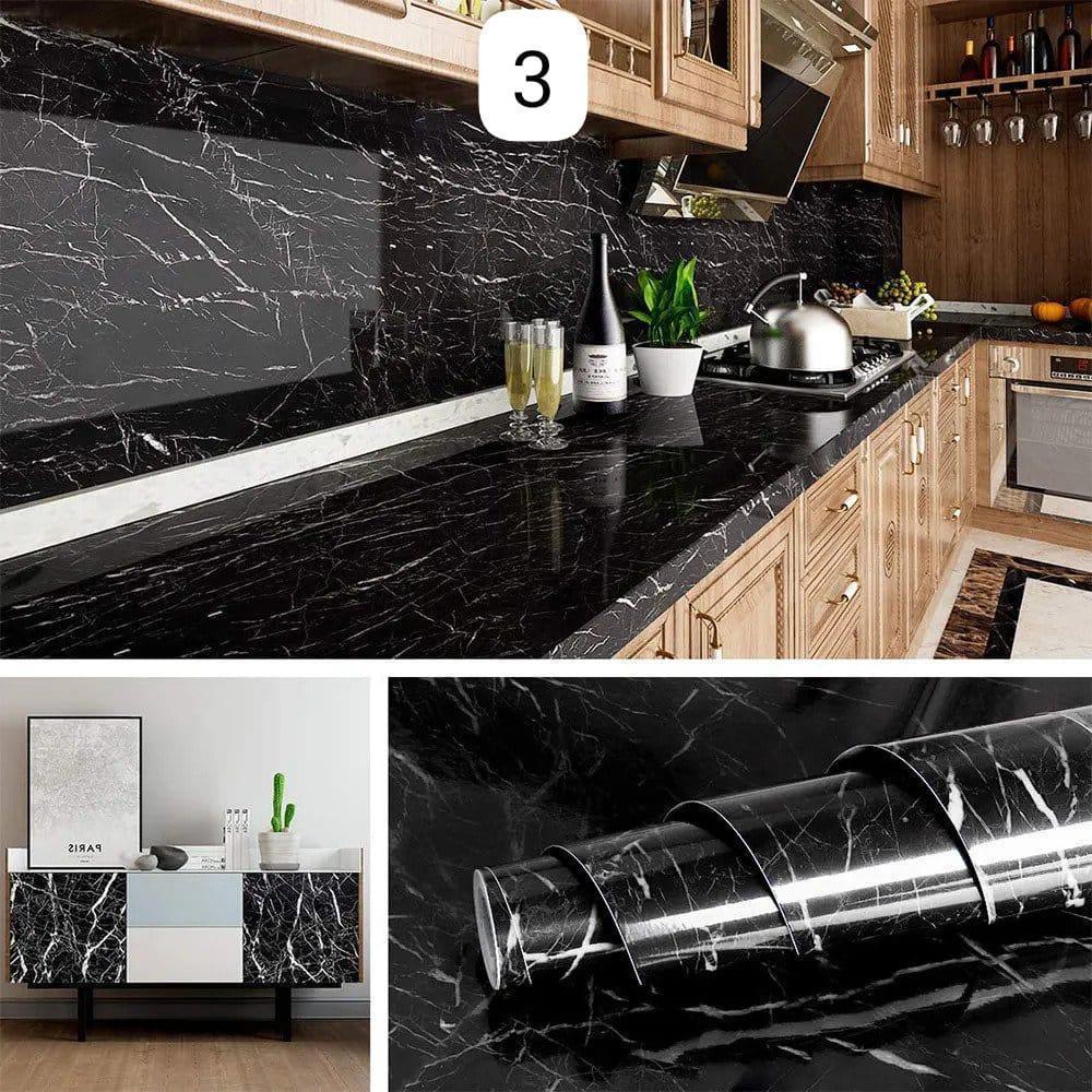 Black Marble Sticker Sheet 200x60cm ABS Pakistan
