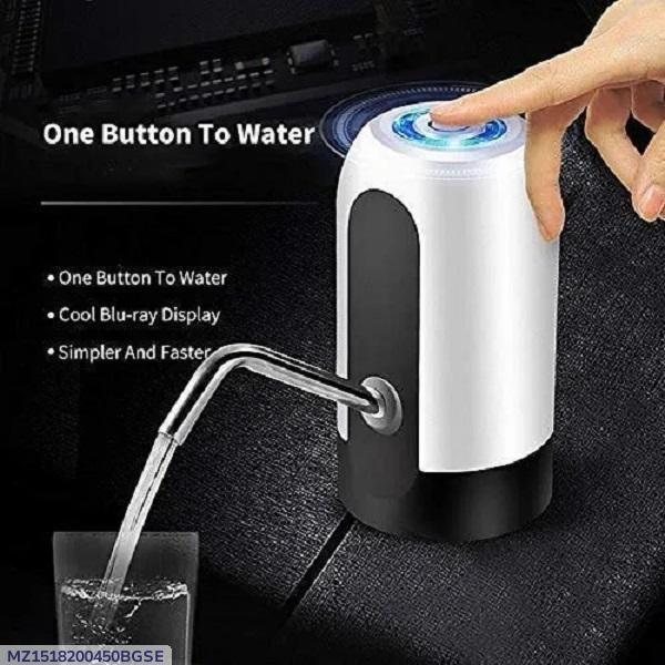 One Button Water Dispenser with Blu-ray Display, Stylish White & Black ABS Plastic, Easy to Clean, Compact Kitchen Accessory