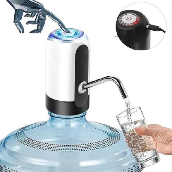One Button Water Dispenser with Blu-ray Display, Stylish White & Black ABS Plastic, Easy to Clean, Compact Kitchen Accessory