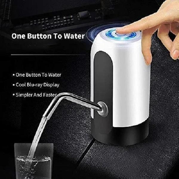 One Button Water Dispenser with Blu-ray Display, Stylish White & Black ABS Plastic, Easy to Clean, Compact Kitchen Accessory