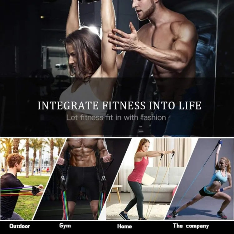 High Quality Portable Resistance Bands With Handles, Resistance Tubes &amp; Workout Bands Exercise Band Elastic Pull Rope 11 Pcs Set