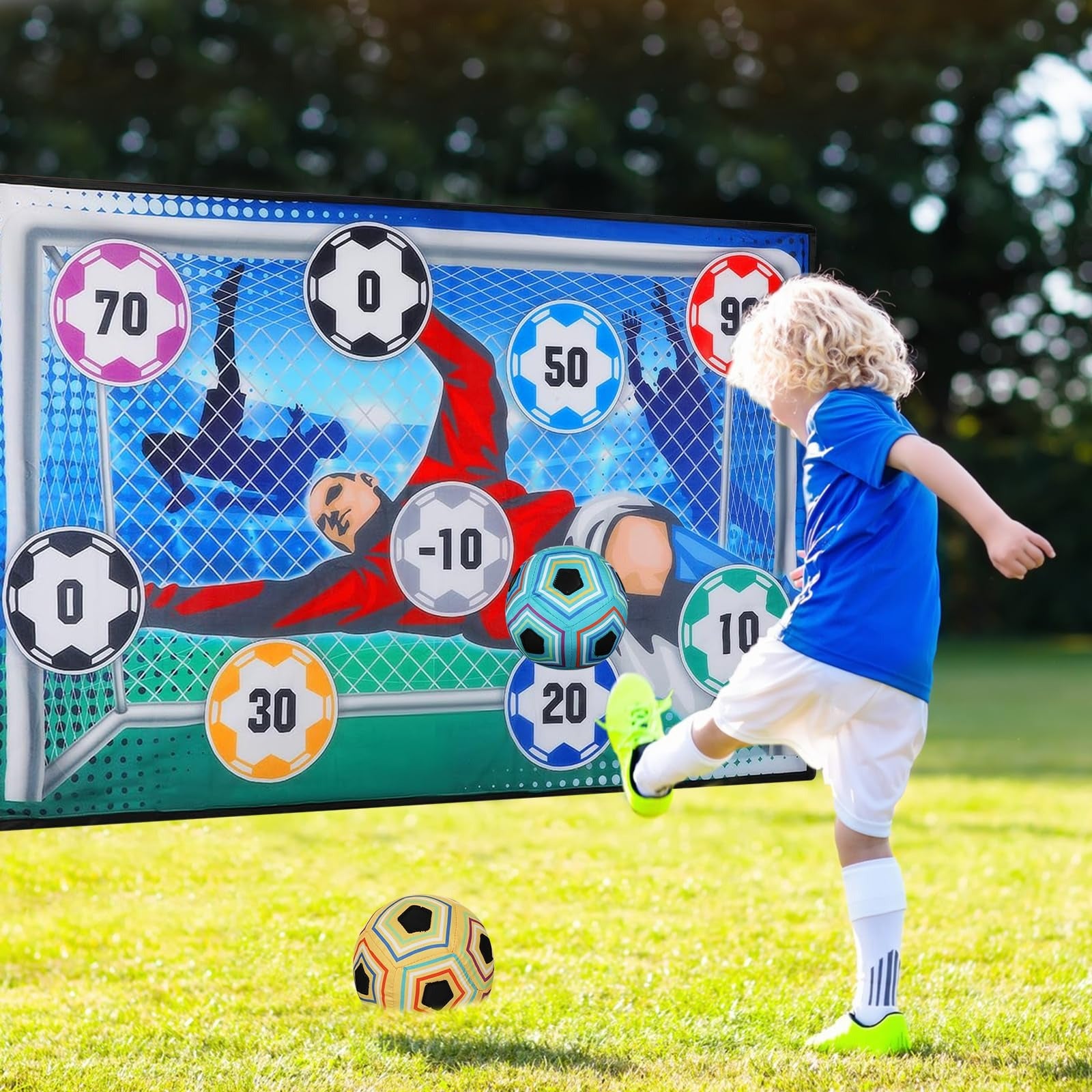 Indoor Outdoor Sticky Soccer Target Mat Game