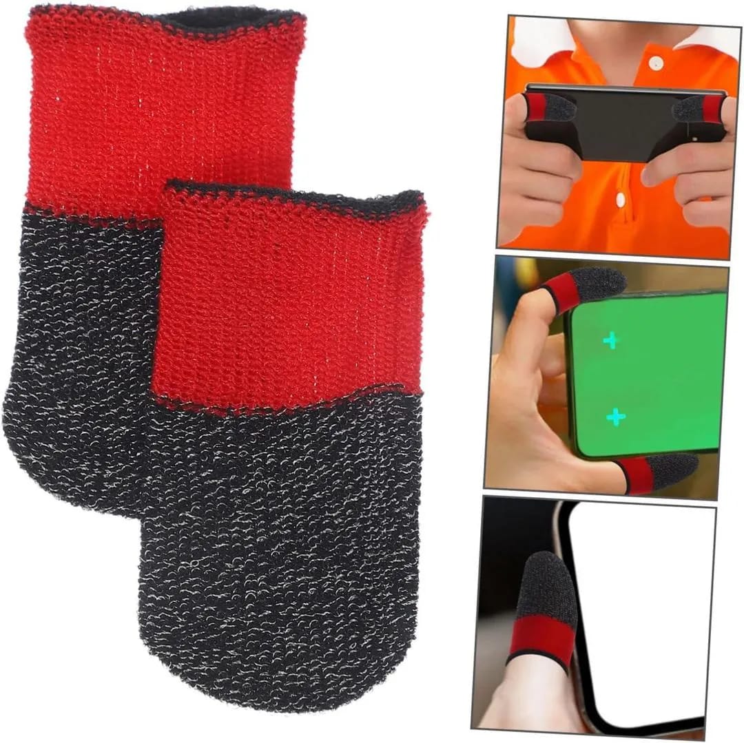 Premium Gaming Finger Sleeves Bundle 1 Pair Anti Sweat Touchscreen | Random Colour