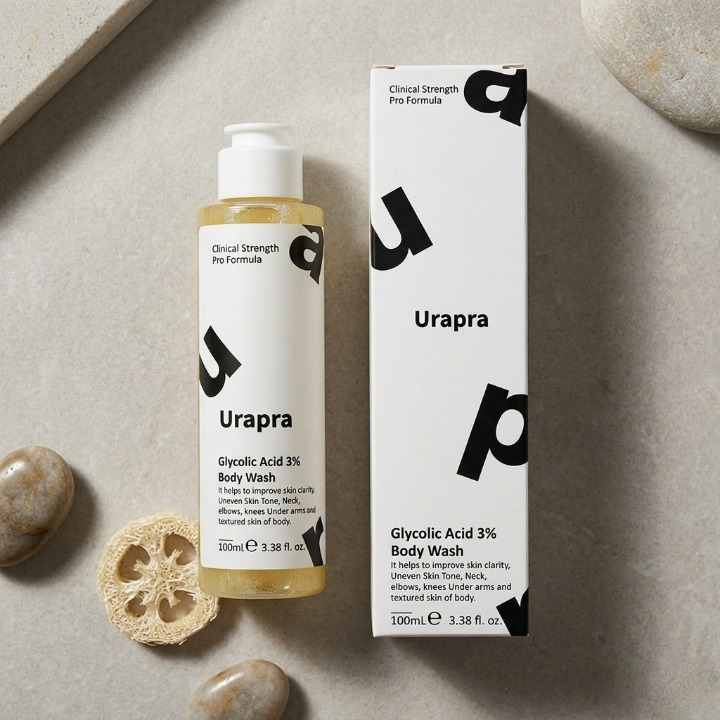 Urapra Glycolic Acid 3% Body Wash �Exfoliating Body Cleanser for Smooth & Brighter Skin l 100ml