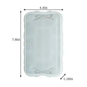 Ceramic Jewelry Tray with Gold Bow Design 7.8x4.4"