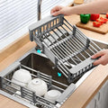 Stainless Steel Retractable Sink Dish Rack for Kitchen