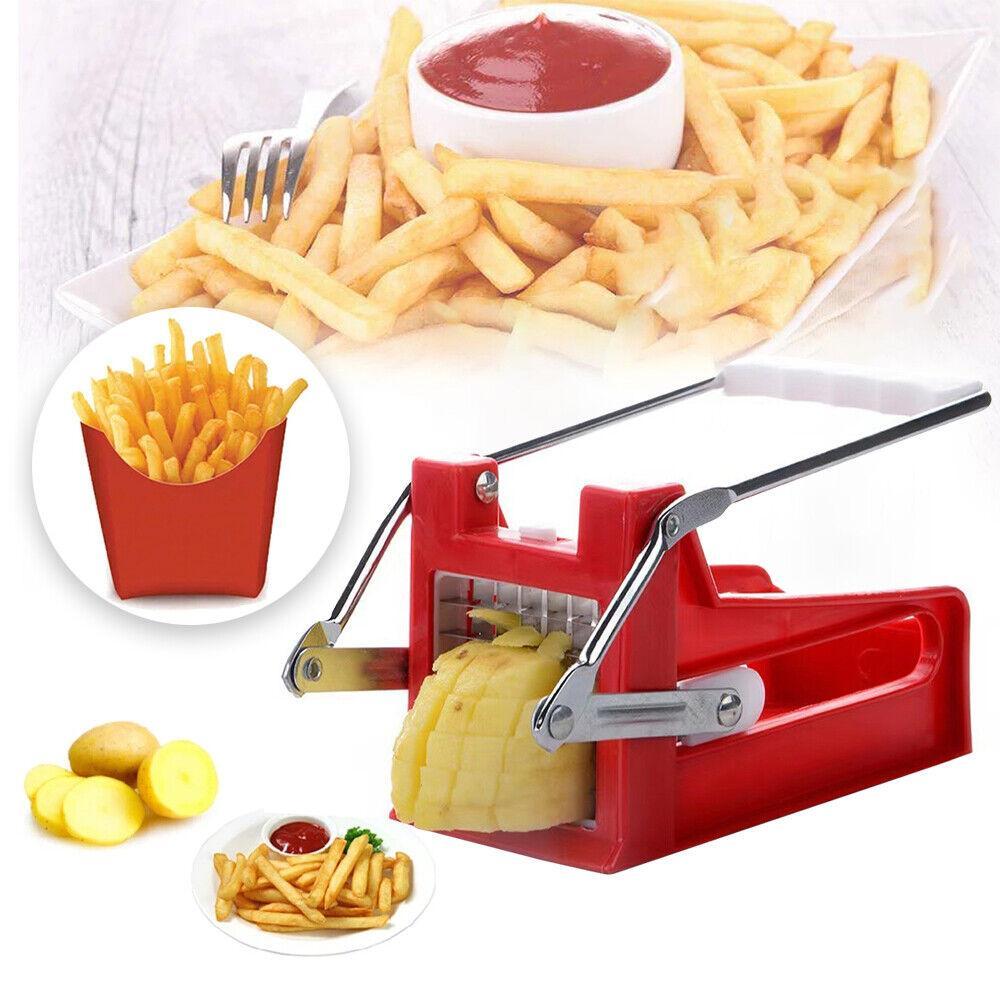 Stainless Steel Potato French Fry Cutter Red Silver