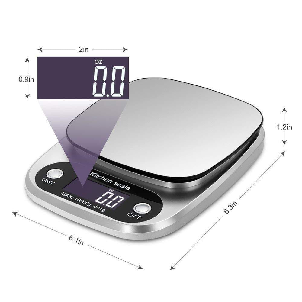 Digital Kitchen Scale 10kg Silver ABS