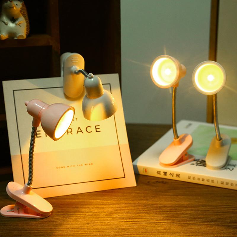 Mini LED Clamp Lamp �Portable USB-Powered Desk Light with Adjustable Flexible Neck, Strong Clamp Base, Eye-Friendly Flicker-Free Lighting for Home, Office, Bedside &amp; Travel ( Random Color)