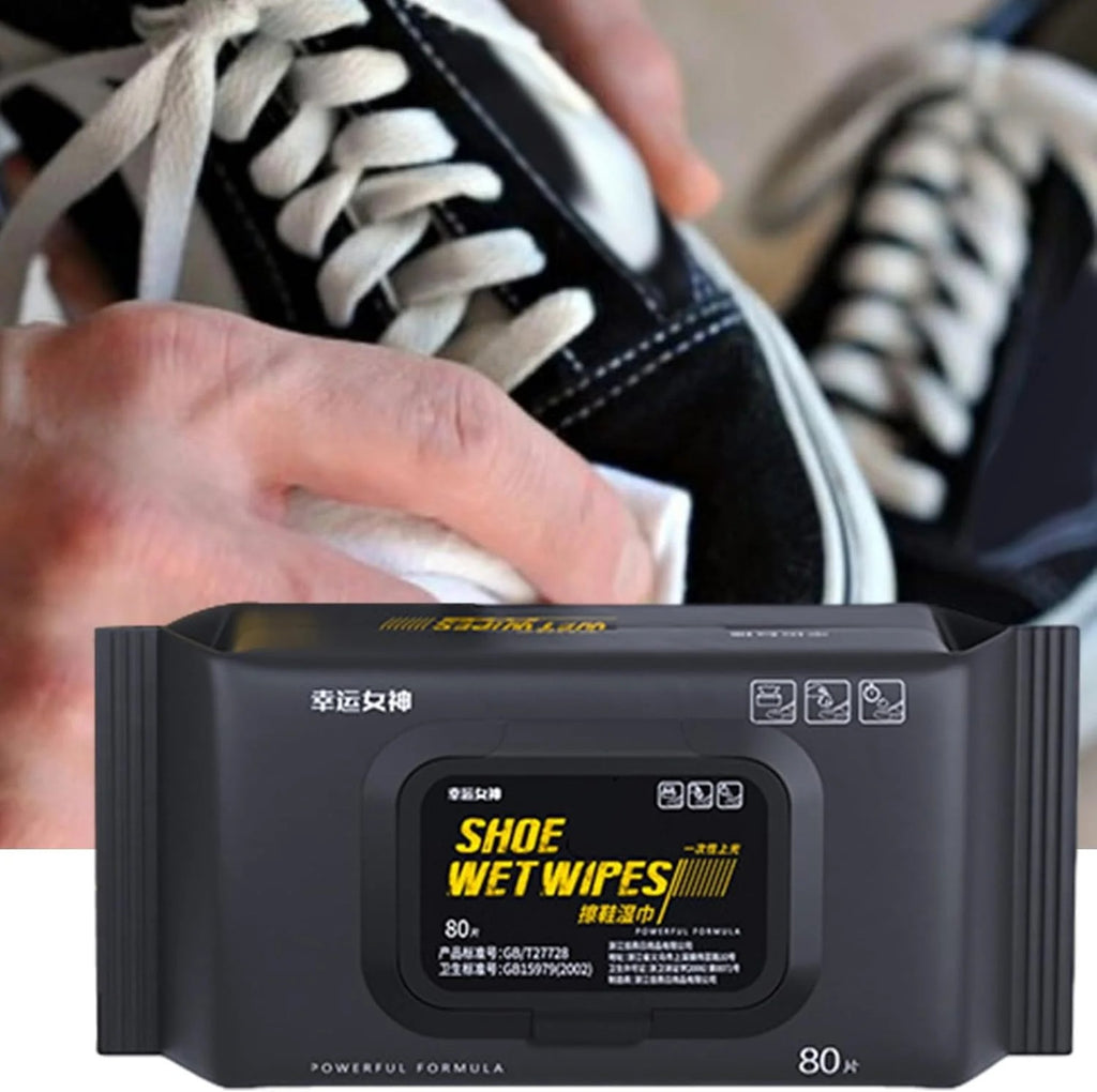 Shoe Wipes | 80 Pcs Instant Cleaner | Quick Dirt & Stain Removal | Shoe Cleaning Kit
