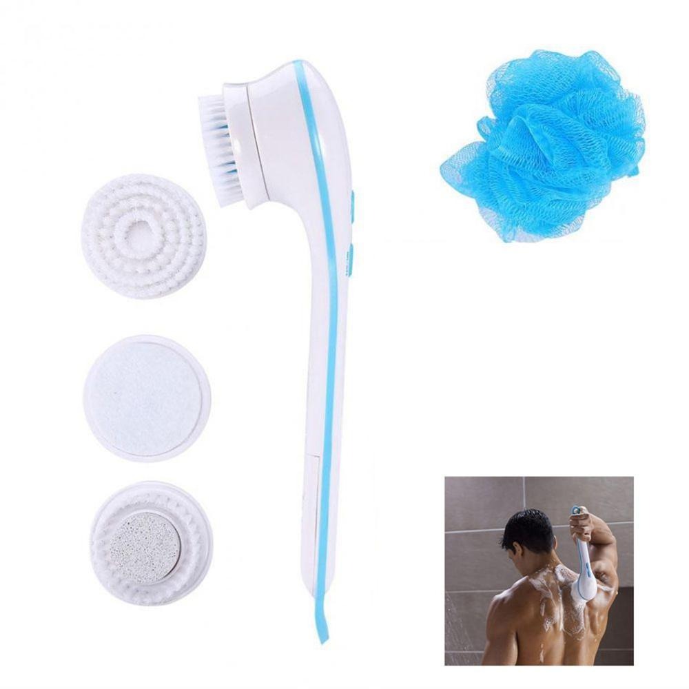 Electric Shower Brush 5-in-1 Spin Spa �Cell Operated Full Body Cleansing & Exfoliating Brush