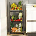 Black 3-Tier Fruit & Veg Storage Basket Stand