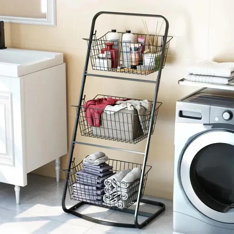 Black 3-Tier Fruit & Veg Storage Basket Stand