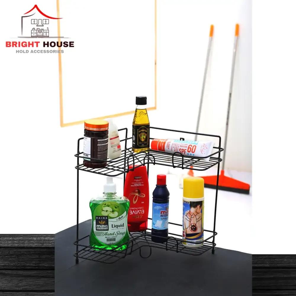 Black Iron Spice Rack for Kitchen & Living Room Storage