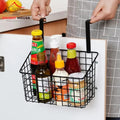 Kitchen Storage Basket Black Metal Wall Mount No Drill