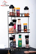 Black Iron Spice Rack for Kitchen Living Room RV