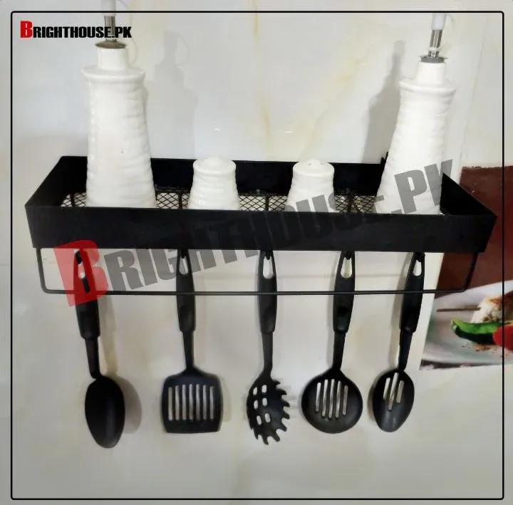 Black Metal Kitchen Cutlery Organizer with Anti-Drop Buckle