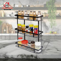 Black 3-Tier Metal Spice Rack for Kitchen