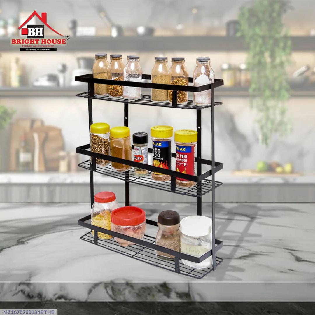 3 Layer Metal Spice Rack for Kitchen Storage
