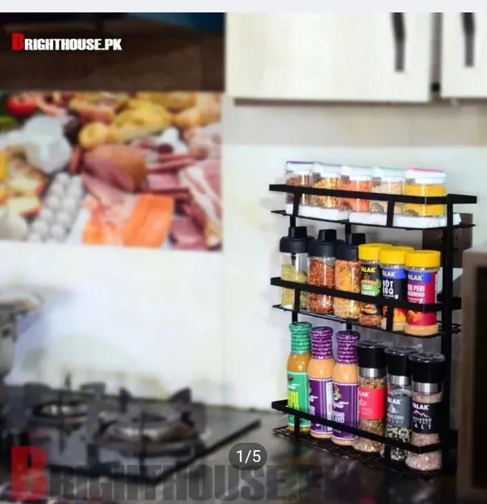 3 Layer Metal Spice Rack for Kitchen Storage