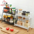 Two Tier Spice Rack for Kitchen Organization