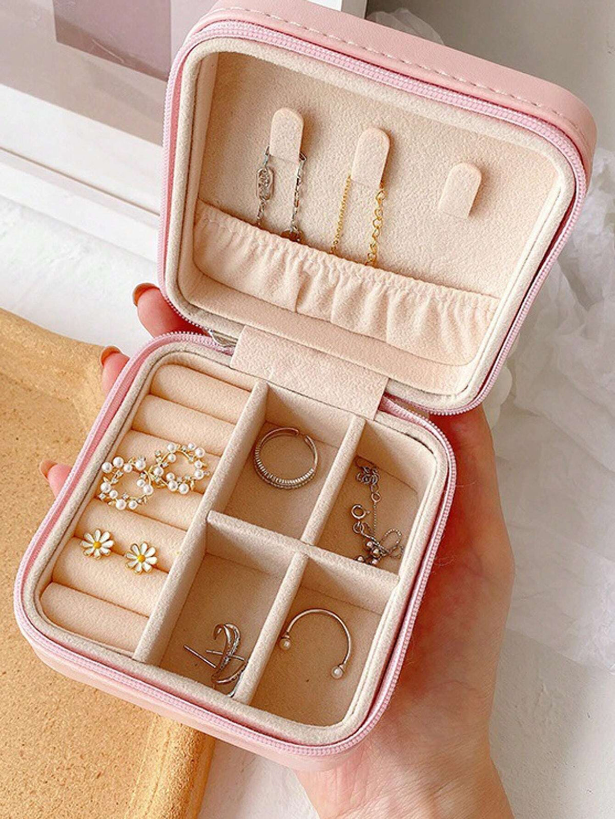 Jewellery Storage Box leather Jewelry Stand Earrings – photo 3