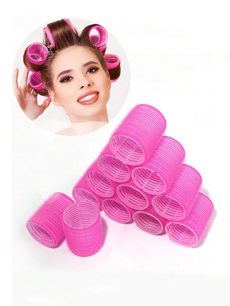 Magic Hair Roller Self-Grip Holding Rollers Hairdressing Curlers Hair Design Sticky Cling Style (12 Pcs) (random color)