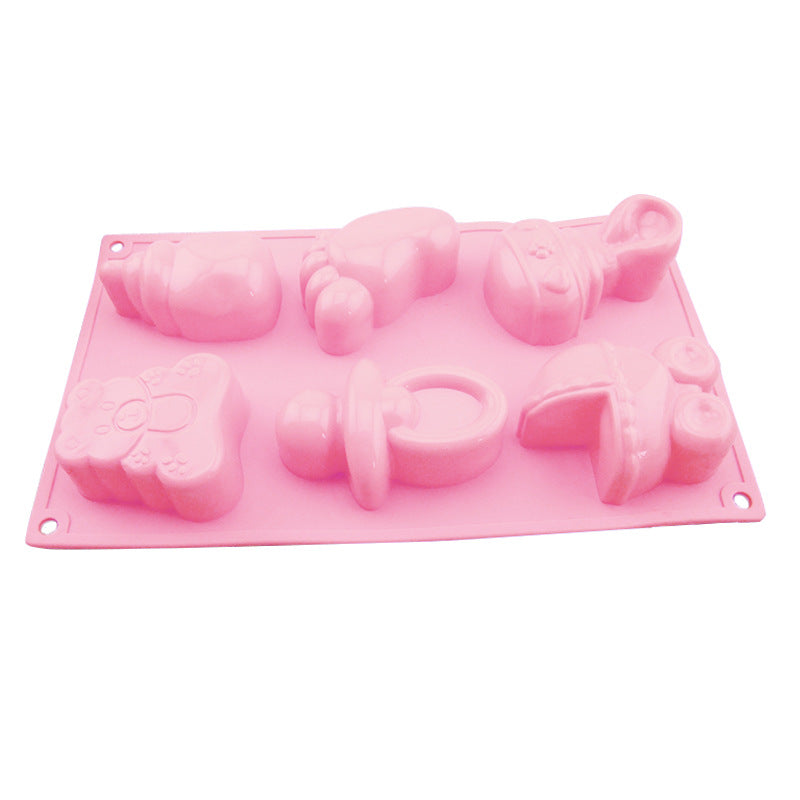 Silicone Molds for Cake, Soap & Rice Balls - Blue & Pink