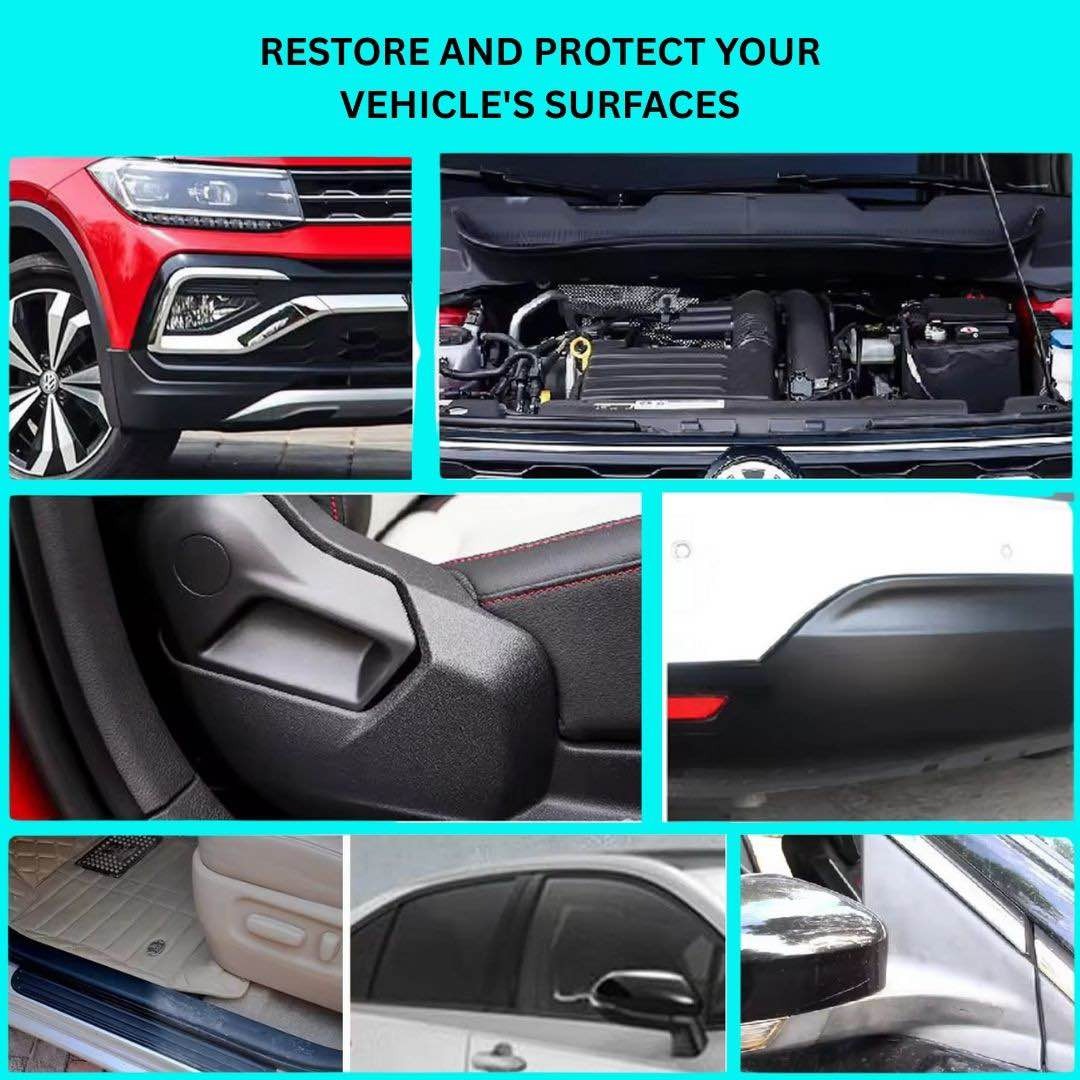 THREE GUYS Plastic & Trim Restorer 250ml | German Engineered | Restores Faded Plastic, Trim & Bumpers