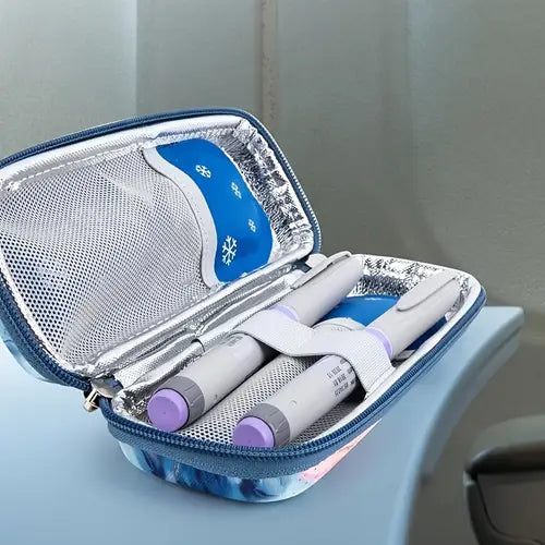 1/2 Set Insulin Pen Cooling Travel Box Diabetes Medication Insulation Cooling Storage Box, with Reusable Ice Packs, Suitable for Insulin Pen and Diabetes Supplies Storage Insulation Bag (Random Color)
