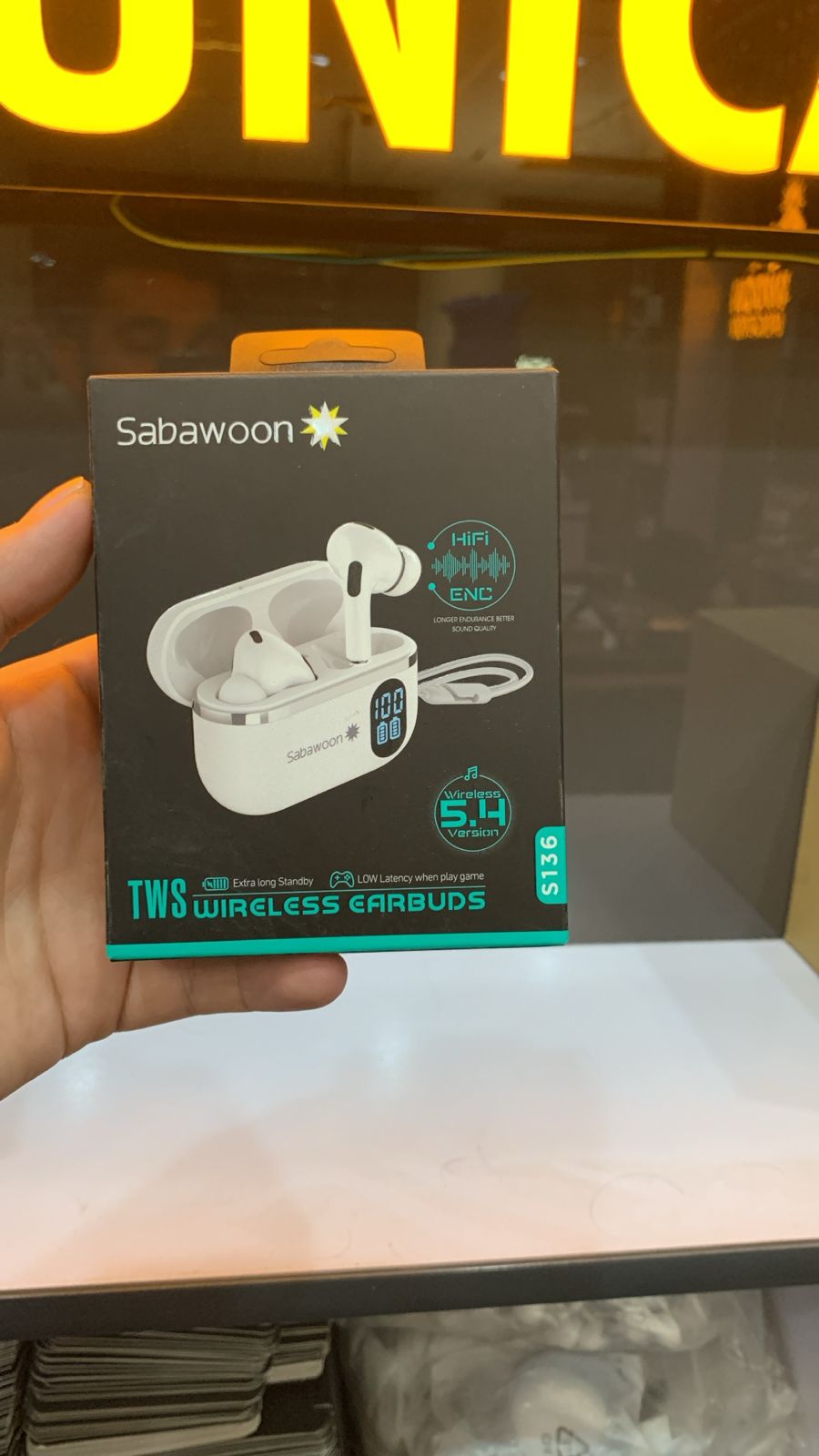 Sabawoon ST36 TWS Wireless Earbuds Bluetooth 5.4 with ENC & Digital Display