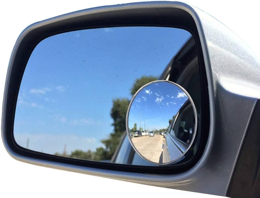 2pcs Round Blind Spot Mirrors �Wide-Angle Lens for Enhanced Rear and Side View Visibility �Convex Mirror for Cars, SUVs, and Trucks �Universal Fit Safety Accessory - Glass Material