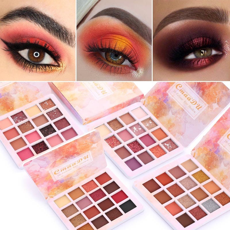 16 Color Eyeshadow Makeup Palette Matte & Shimmer Powder Eye Shadow Kit - Multi Color