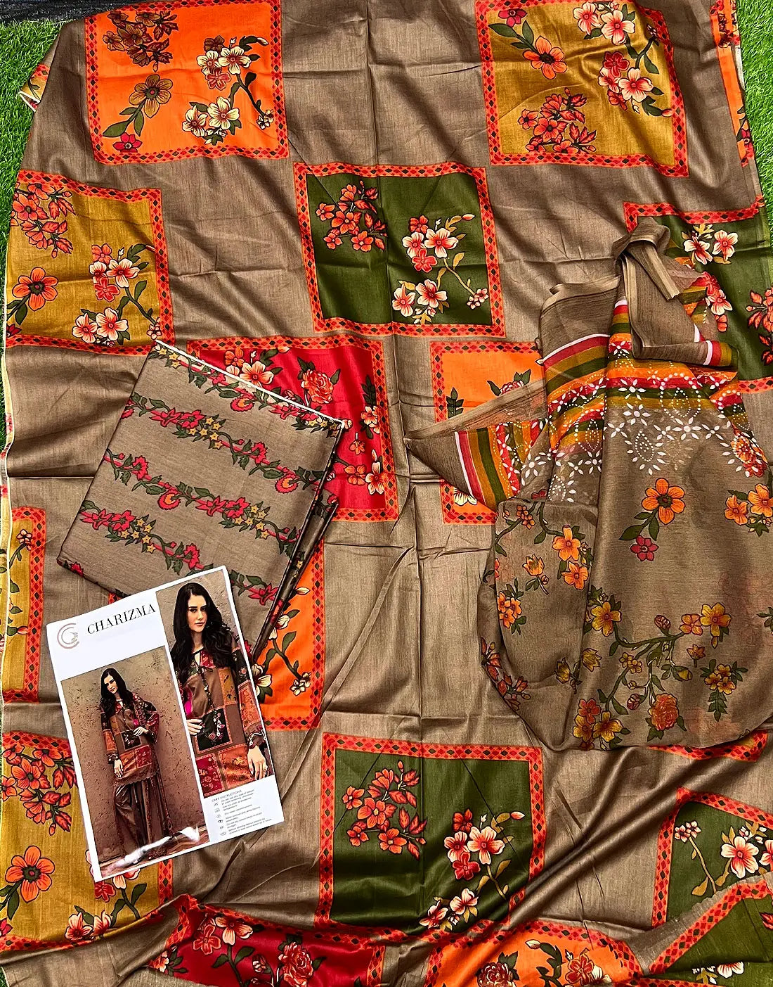 Trendy All-Over Digital Print Swiss Lawn 3 Piece Unstitched Dress with Soft Chiffon Dupatta �Lawn Collection 2026