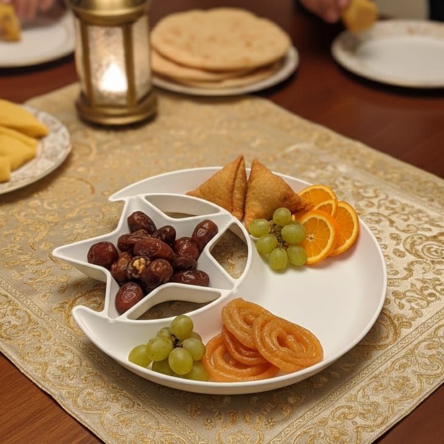 1 PCs Moon Star Serving Plate �Decorative Dessert & Snack Plate, Stylish Star & Moon Design Dish (Plastic)