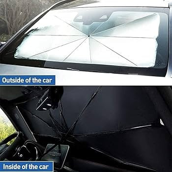 Universal Car Umbrella Sun Shade Cover for Windshield UV Reflecting Foldable Front Car Sunshade Umbrella