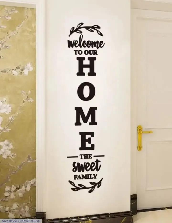 Black Wall Art "Welcome to Our Home" for Home Decor