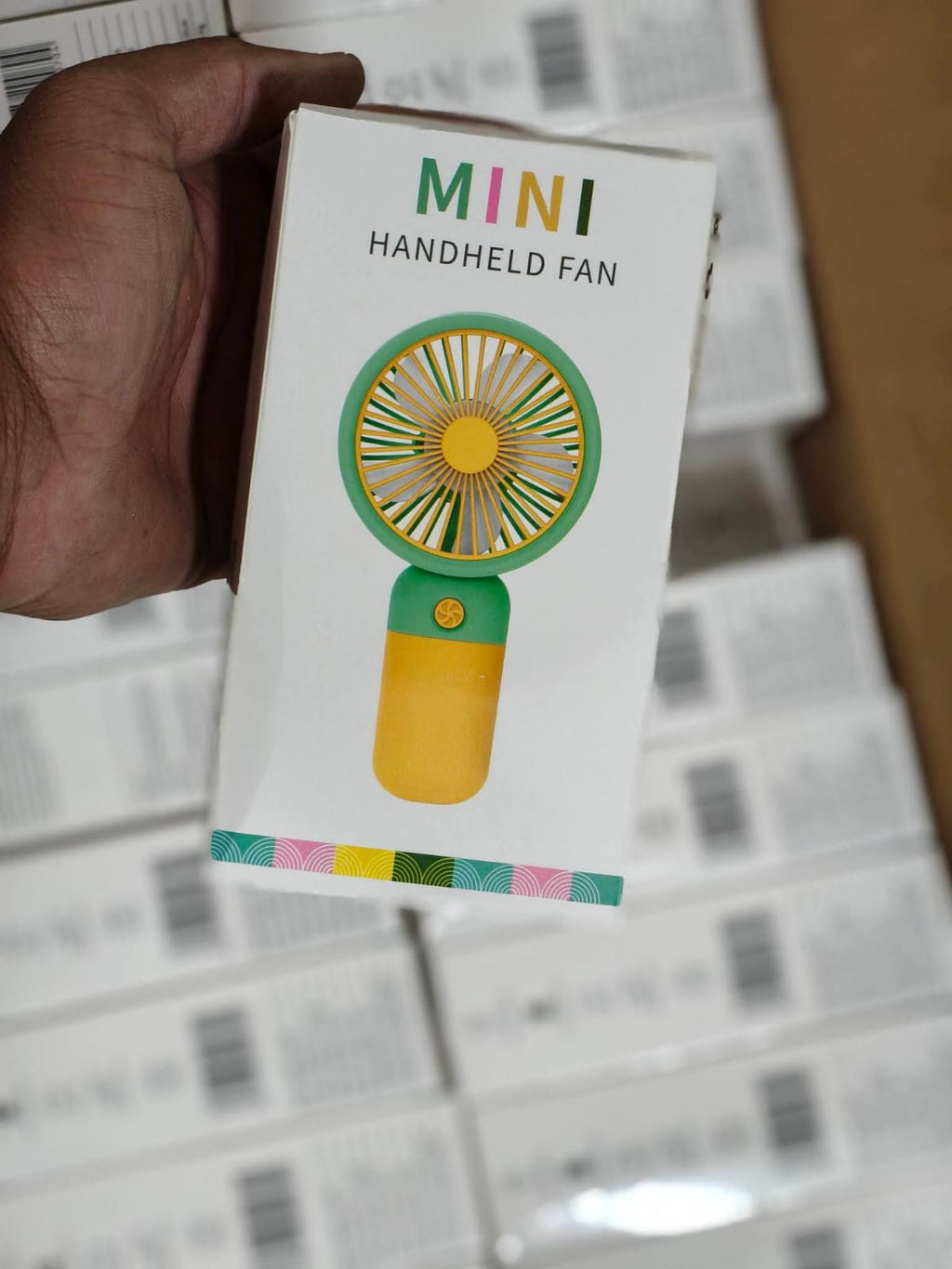 Rechargeable Mini Handy Fan Portable USB Cooling Fan Cute Design Handheld Fan for Kids and Travel - With Cable (Random Color)
