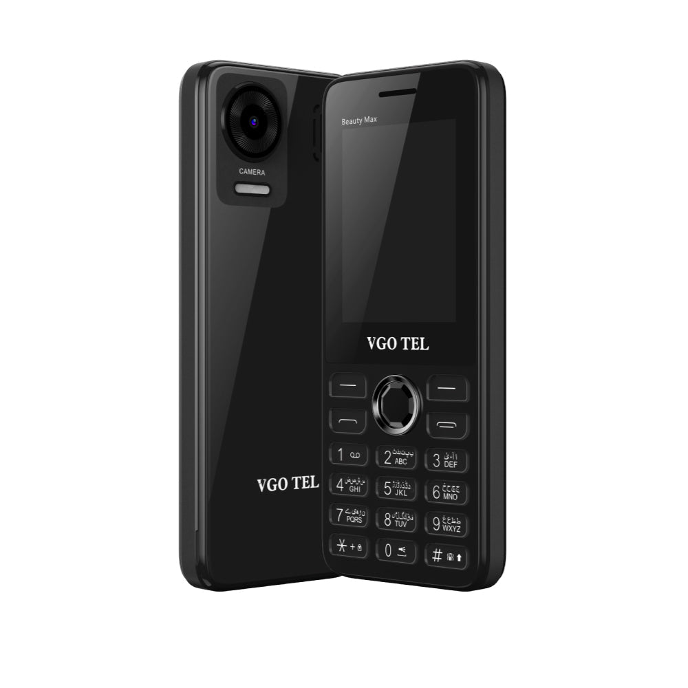 VGO TEL Beauty Max Feature Phone | 2.4" Display | Dual SIM | Digital Camera with Flash | Long-Lasting Battery & Slim Glass-Finish Design