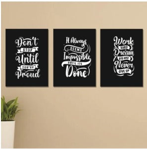 Set of 3 Wooden Photo Tile Wall Art Frames (8?11 Inches) �Premium MDF Spiritual Wall D?or with Easy Stick Back