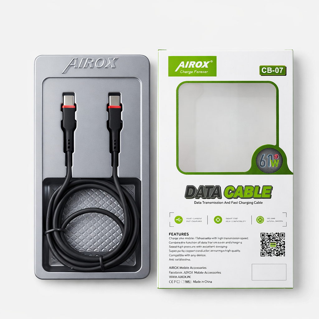 Airox USB Type-C to Type-C 60W Fast Charging Data Cable �Black