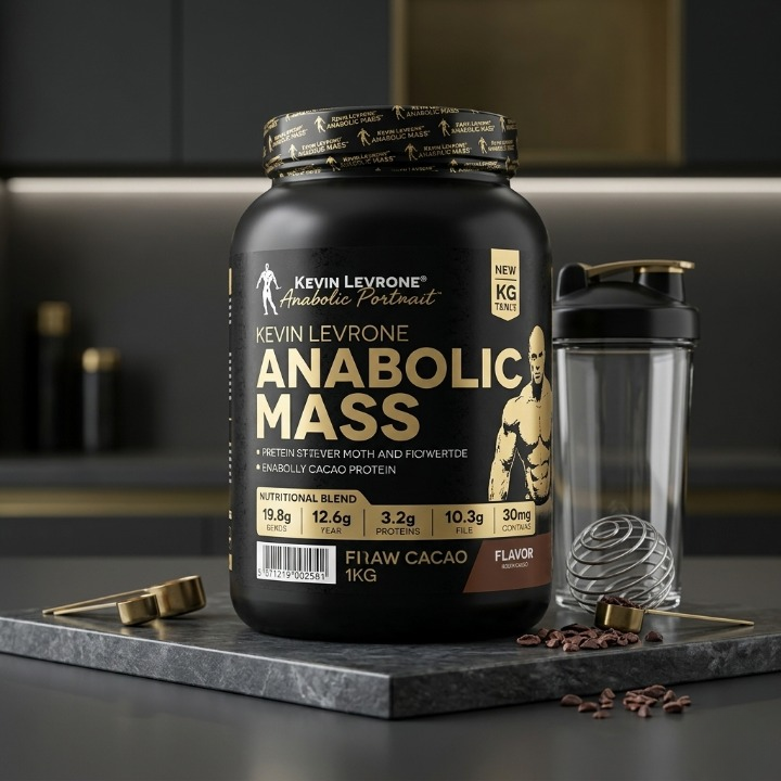 Kevin Levrone Anabolic Mass Pro Muscle Building Weight Gainer Double Rich Chocolate Flavor 2.2 Pounds 1 Kg