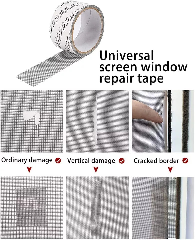 Mesh Roll Tape Window Screen Repair Patch | Keep Mosquitoes Out with Our Anti-Insect, Self-Adhesive Mesh Patch Tape - 2 meter