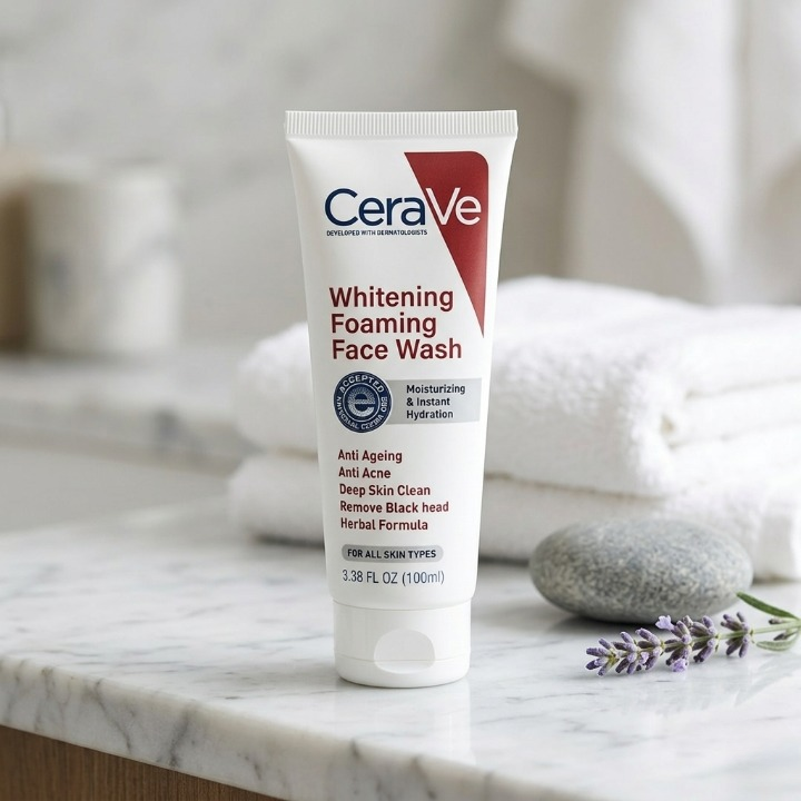 CeraVe Foaming Face Wash �Brightening Cleanser with Ceramides for Normal to Oily Skin (100ml)