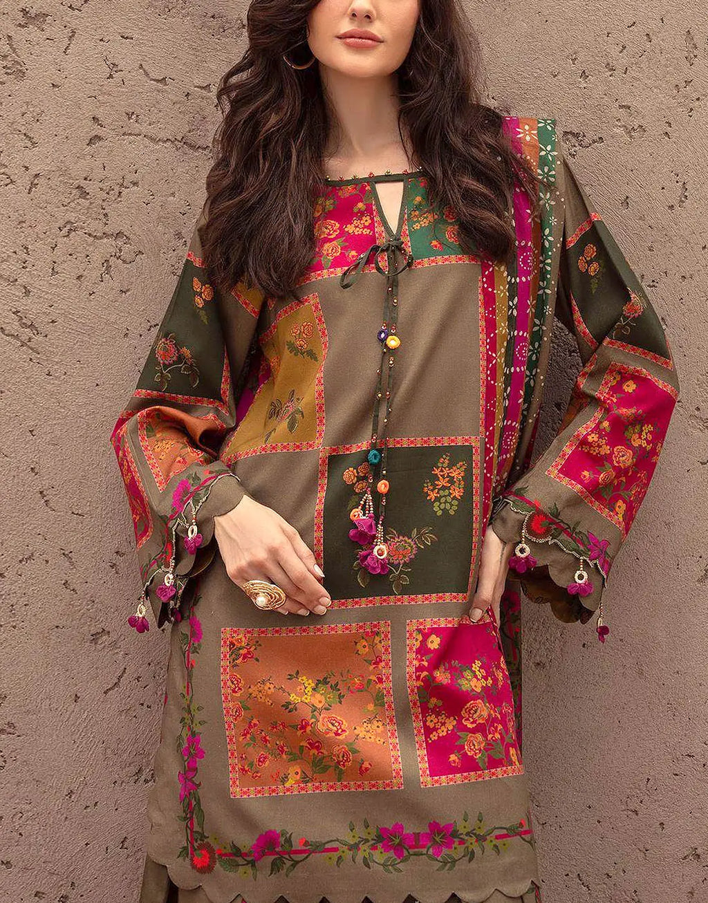 Trendy All-Over Digital Print Swiss Lawn 3 Piece Unstitched Dress with Soft Chiffon Dupatta �Lawn Collection 2026